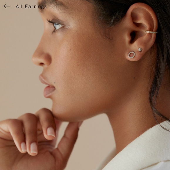 Monica Vinader Rose Gold Riva Stud Earrings - Picture 4 of 7